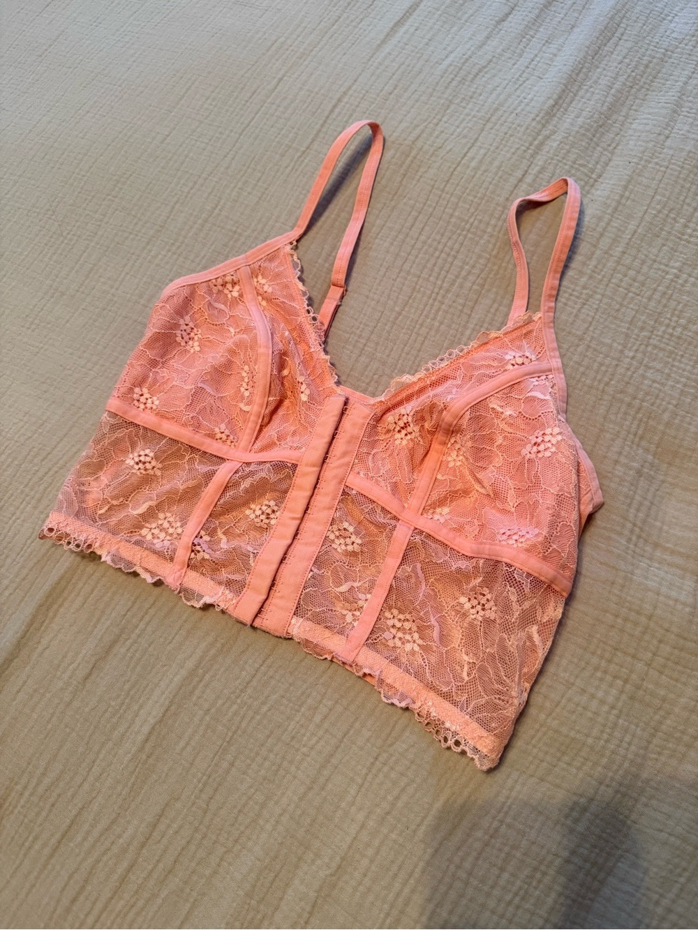 Colsie Coral Lace Longline Bralette